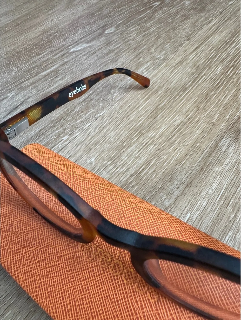 Eyebobs Tortoise Round Frame Glasses with Orange Case